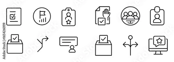 Fototapeta Blockchain Governance Icons