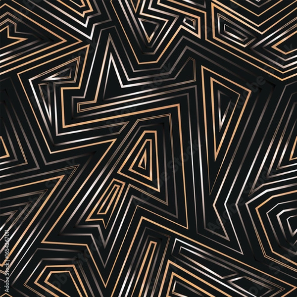 Obraz Scandinavian metallic maze. Seamless pattern.