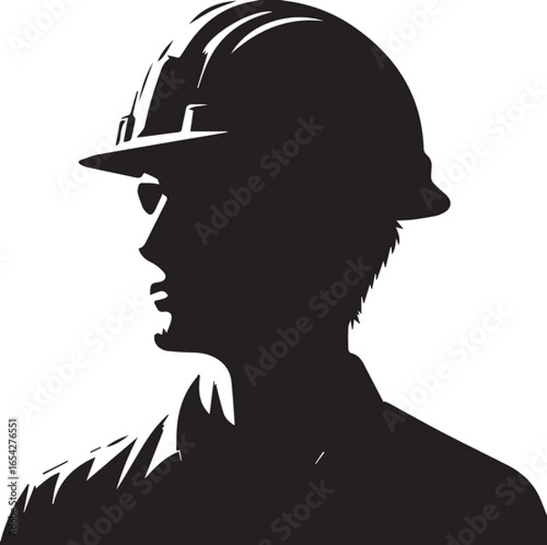 Fototapeta Construction Worker in Hard Hat