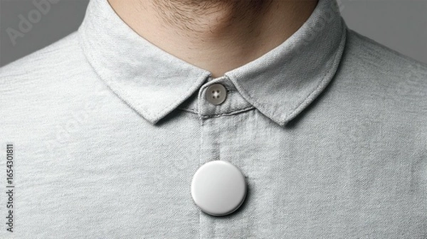 Obraz Light gray shirt with collar device