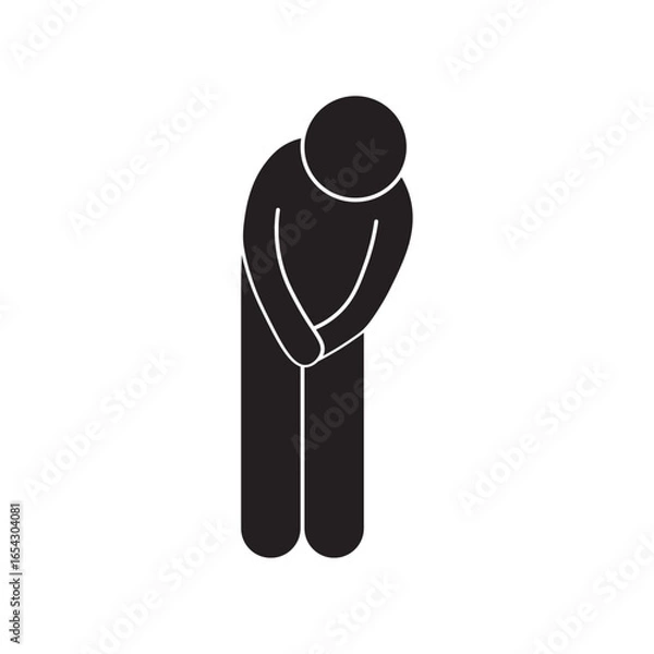 Fototapeta flat icon vector of a person with a welcoming gesture by bowing