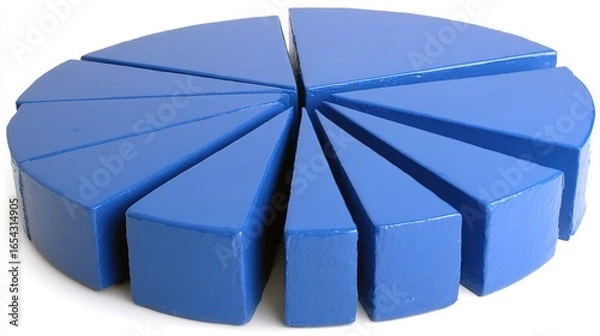 Obraz 3D Pie Chart Graphic Representing Statistical Data Visualization, Ideal for Business, Science, and Financial Analysis.