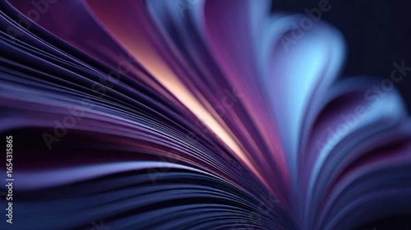 Obraz Abstract Curved Lines on a Gradient Background, Representing Business, Science, and Technology Concepts.