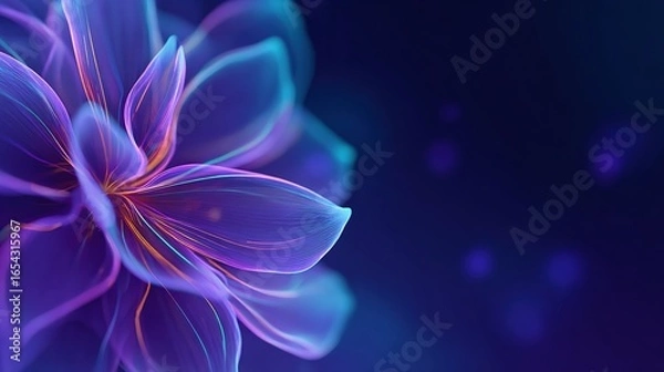 Obraz Abstract Curved Lines on a Gradient Background, Representing Business, Science, and Technology Concepts.