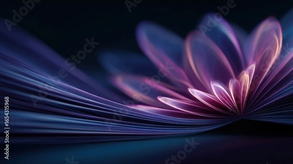 Obraz Abstract Curved Lines on a Gradient Background, Representing Business, Science, and Technology Concepts.