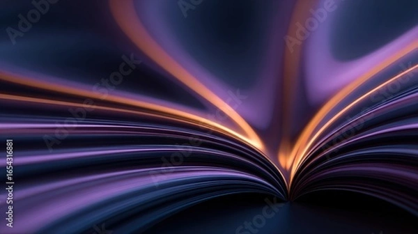 Obraz Abstract Curved Lines on a Gradient Background, Representing Business, Science, and Technology Concepts.