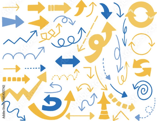 Obraz 矢印の手書きイラストイメージ　ベクター
