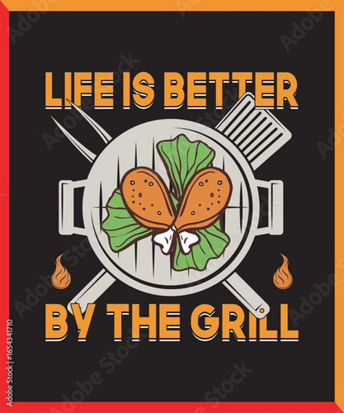 Fototapeta bbq t-shirt design , Vector , Design, EPS