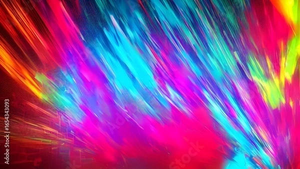 Obraz A colorful abstract fractal wallpaper with a swirling rainbow pattern and blurred lines