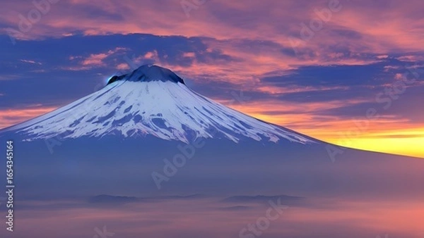 Obraz mount fuji at sunset