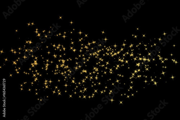 Obraz Abstract Golden Glow Particles | Sparkling Glitter Effect on Black