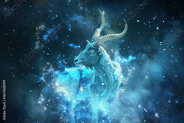 Fototapeta Astrological abstract composition with concept of Capricorn zodiac sign symbol