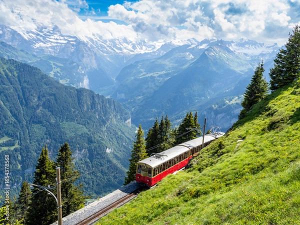 Obraz Schynige Platte funicular and mountain views, Switzerland