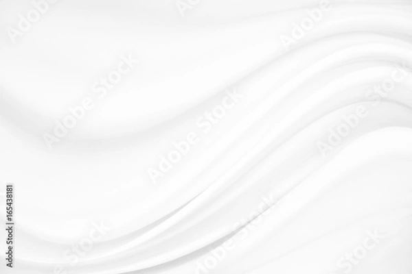 Obraz White cloth background abstract with soft waves.