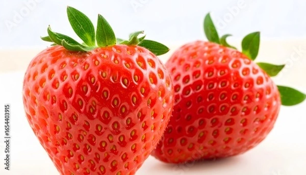 Fototapeta Fresh and juicy red strawberries perfect for food, health, summertime, or organicthemed designs. Vibrant and appetizing fruits on display.