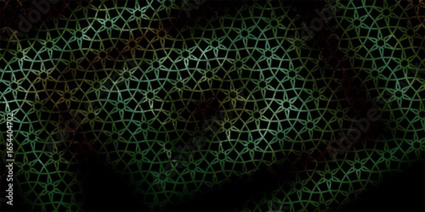 Fototapeta Elegant Green Islamic Geometric Pattern | Abstract Lattice Design.