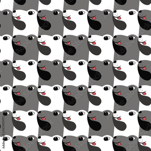 Obraz Cute dogs tessellation Seamless Pattern