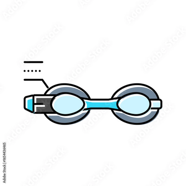 Fototapeta swimming fitness tracker display fitness technology color icon vector illustration