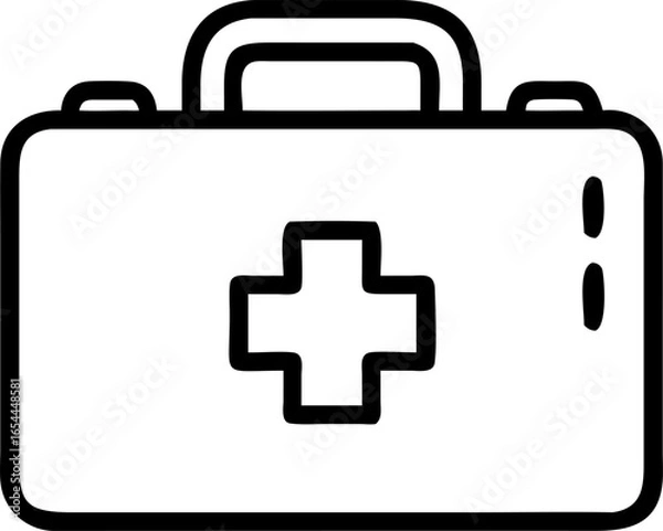 Fototapeta first aid kit vector icon on white or transparent background. medical or healthcare icons items Stroke icon collections. Editable Stroke icon collection Outline icon.