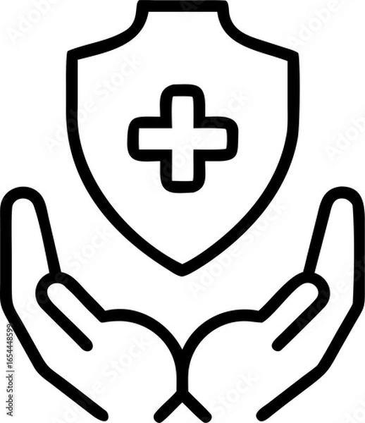 Fototapeta health insurance vector icon on white or transparent background. medical or healthcare icons items Stroke icon collections. Editable Stroke icon collection Outline icon.