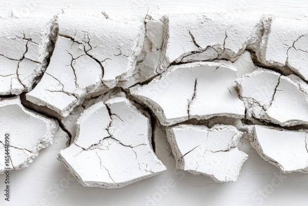 Obraz Cracked white clay texture