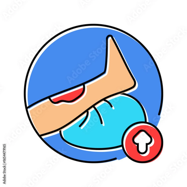 Fototapeta elevating injured limb color icon vector illustration
