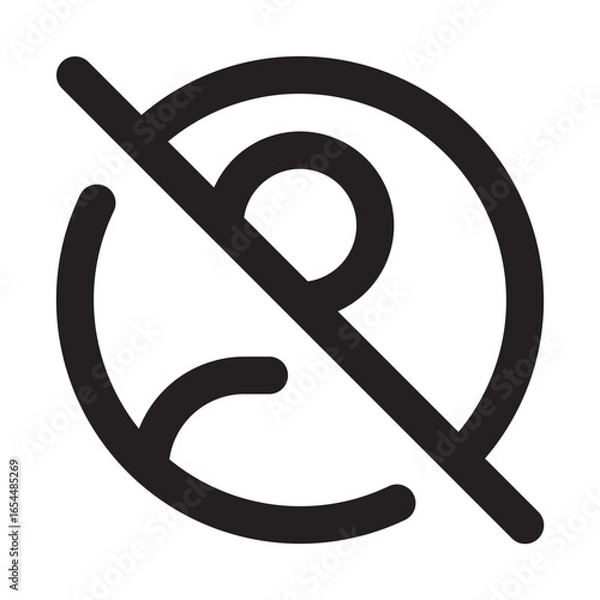 Fototapeta Restricted Social Media Line Style Vector Icon