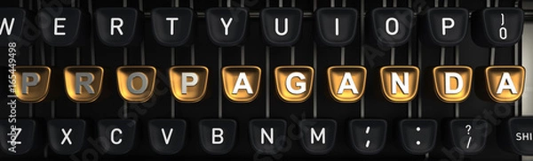 Obraz Typewriter with propaganda letters on buttons. 3D rendering