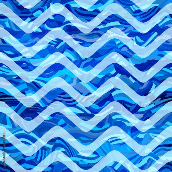 Obraz Waves geometric seamless pattern.