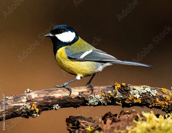 Fototapeta A small bird perched on a branch (1)