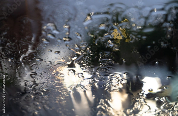 Obraz Rain on a car windscreen