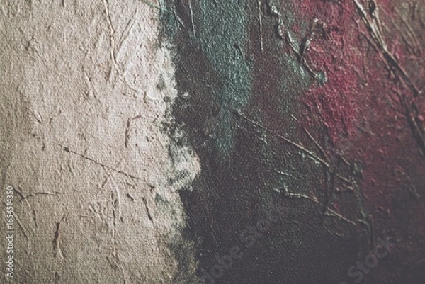 Fototapeta Textured abstract painting with light and dark color stripes