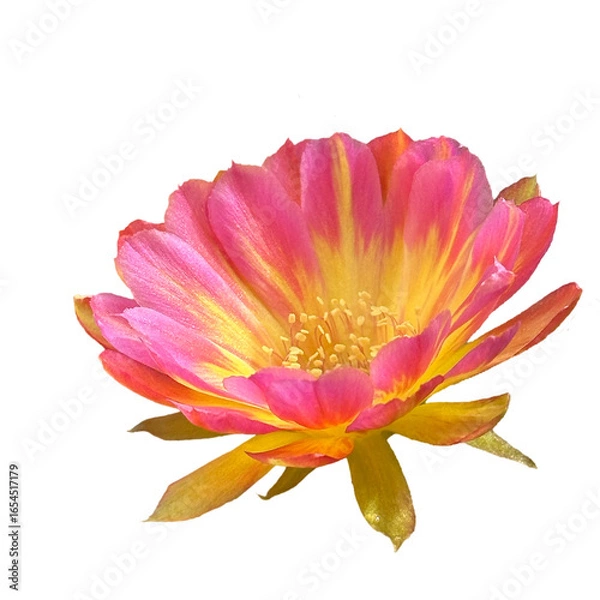 Obraz Close up of beautiful two tone flower of Lobivia cactus while blooming.
