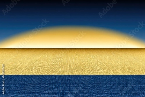 Fototapeta Golden horizon over a dark blue denim base