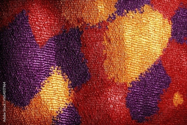 Fototapeta Abstract textured pattern in vibrant reds, oranges, and purples