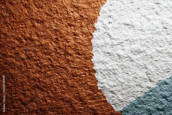 Fototapeta Textured wall with two color areas