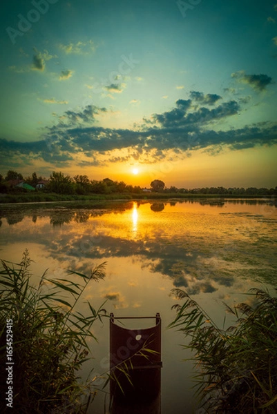 Obraz sunset over the lake
