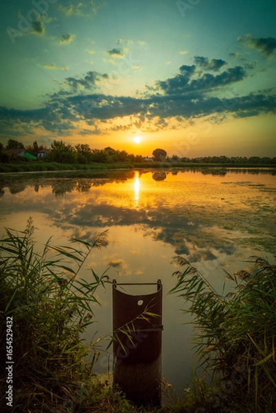 Obraz sunset over the lake