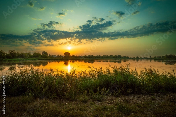 Obraz sunset over the lake