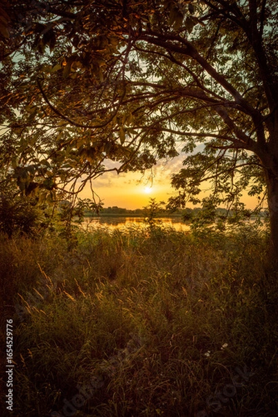 Obraz sunset over the lake