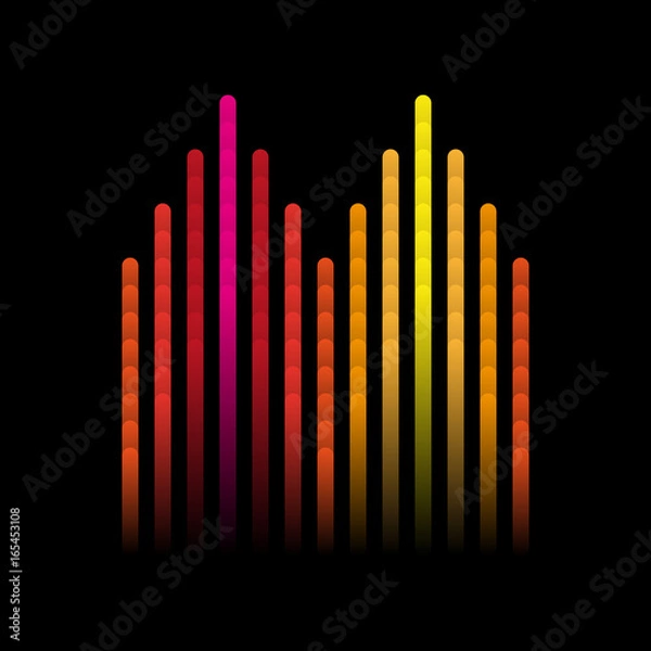 Fototapeta Illustration of colorful musical bar showing volume. Colorful music equalizer sound waves. Vector illustration, Graphic Design Editable For Your Design.