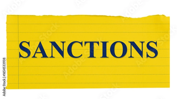Fototapeta Sanctions yellow warning