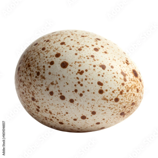 Fototapeta 白い背景の上の茶色の斑点がある卵のクローズアップ詳細なテクスチャ
