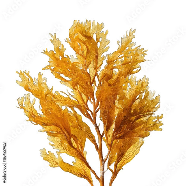 Fototapeta Close-up of a cluster of dried, golden-orange seaweed