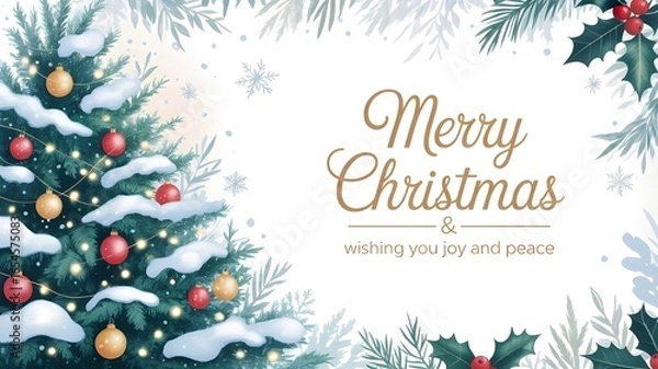 Obraz christmas background with christmas tree