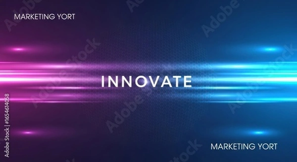 Fototapeta Vibrant Abstract Background with Light Streaks and the Word Innovate Showcasing Modern Marketing Concepts in a Dynamic Digital Space