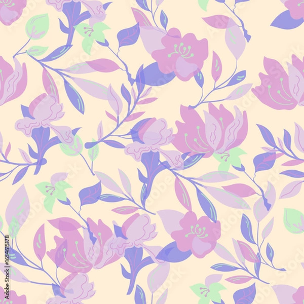 Fototapeta seamless pattern with flowers