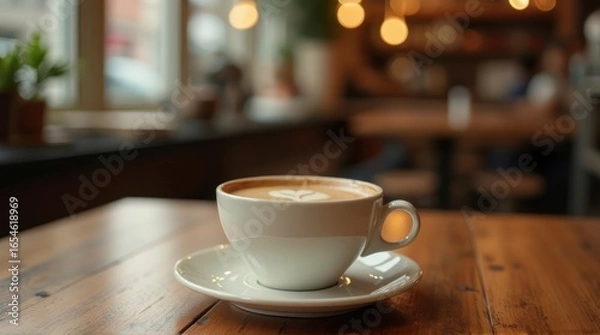 Fototapeta Coffee Latte Art in Cafe