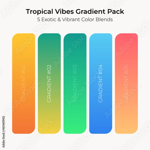 Obraz Tropical Vibes Gradient Pack Exotic and Vibrant Color Blends