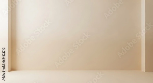 Fototapeta Minimalistic Background with Soft Beige Tones and Smooth Surface Ideal for Product Showcase or Creative Display in Studio Environment